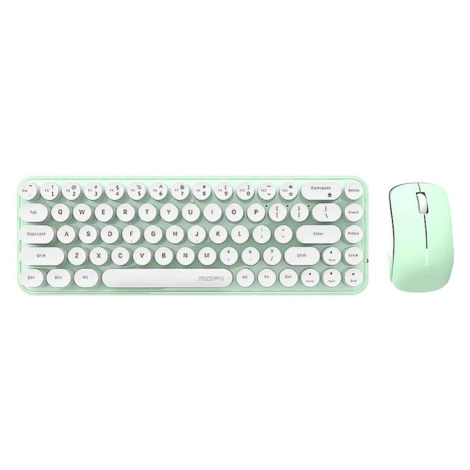 Klávesnica Wireless keyboard + mouse set MOFII Bean 2.4G (White-Green)