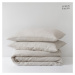 Bielobéžové ľanové obliečky na jednolôžko 135x200 cm – Linen Tales