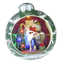 Dekorácia MagicHome Vianoce, Balet v guli, 7 LED, farebná, s melódiami, 3xAA, interiér, 30,50x26