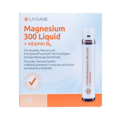 LIVSANE Tekuté magnézium 300 + vitamín B6 8 x 30 ml