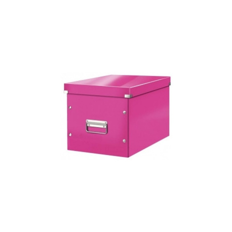 Leitz Štvorcová škatuľa Click - Store A4 metalická ružová