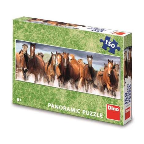 Dino Kone vo vode 150 panoramic Puzzle