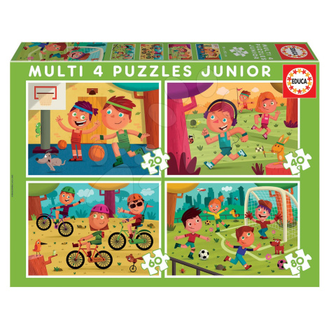 Puzzle Multi 4 Junior Sport Educa 20-40-60-80 dielov od 4 rokov