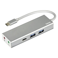 HAMA 135758 USB-C 3.1 HUB ALUMINIUM, 2X USB-A, USB-C, 3,5 MM AUDIO