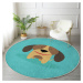 Tyrkysovomodrý detský koberec ø 80 cm Comfort – Mila Home