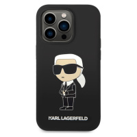 Silikónové puzdro Karl Lagerfeld na Apple iPhone 15 Pro KLHCP15LSNIKBCK Liquid Silicone Ikonik N