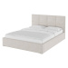 Béžová čalúnená dvojlôžková posteľ s úložným priestorom s roštom 180x200 cm Bufo Bed - MESONICA