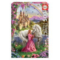 Educa puzzle Fairy and Unicorn 500 dielov a fix lepidlo 17985