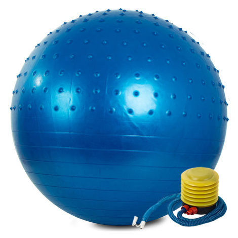 Gymnastická masážna lopta 65 cm s pumpičkou, modrá