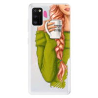 Odolné silikónové puzdro iSaprio - My Coffe and Redhead Girl - Samsung Galaxy A41