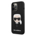 Silikónové puzdro Karl Lagerfeld na Apple iPhone 13 Pro Max KLHCP13XSLKHBK Liquid Karl Head čier