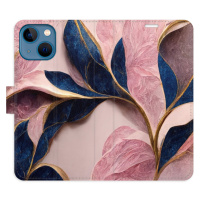Flipové puzdro iSaprio - Pink Leaves - iPhone 13 mini