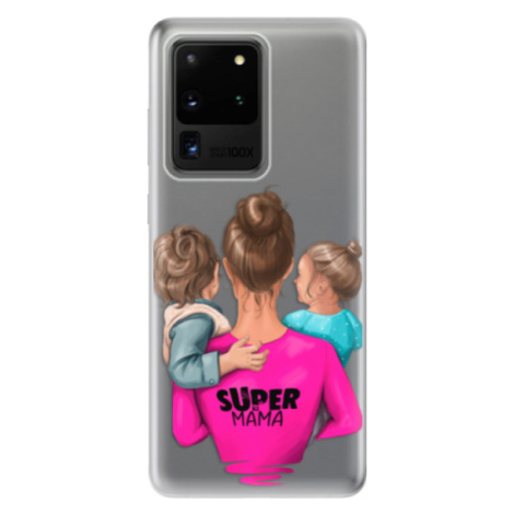 Odolné silikónové puzdro iSaprio - Super Mama - Boy and Girl - Samsung Galaxy S20 Ultra