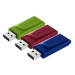 Verbatim USB flash disk, USB 2.0, 16GB, Slider, zelený, modrý, červený, 49326, USB A, s výsuvným