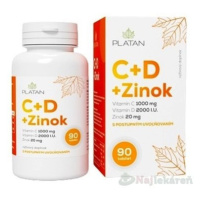 Platan Vitamín C + D + Zinok tabliet s postupným uvoľňovaním 90 ks