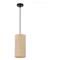 Béžové závesné svietidlo s ratanovým tienidlom ø 12 cm Fleri – Candellux Lighting