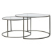 Sivé sklenené okrúhle konferenčné stolíky v súprave 2 ks ø 75 cm Duarte - Light & Living