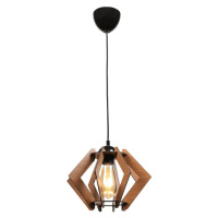 Čierne stropné svietidlo s dreveným tienidlom – Squid Lighting