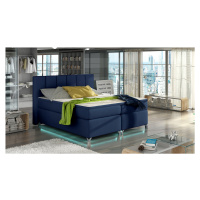 NABBI Barino 140 čalúnená manželská posteľ s úložným priestorom modrá