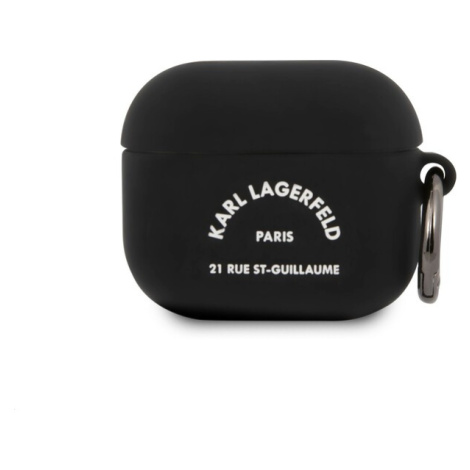 Karl Lagerfeld Rue St Guillaume silikónové púzdro pre Airpods 3 čierne