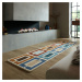 Ručně všívaný běhoun Illusion Retro Blocks Blue/Multi - 60x230 cm Flair Rugs koberce