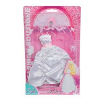 Simba Šaty pre bábiku Steffi 29 cm svatebné Svetlo ružová korunka