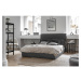 Sivá čalúnená dvojlôžková posteľ s úložným priestorom s roštom 160x200 cm Sleepy Luna – Miuform