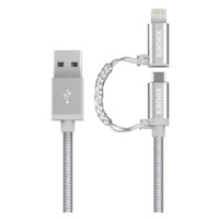 Kanex kábel Premium Lightning Cable + Micro USB Combo 1.2m - Silver