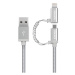 Kanex kábel Premium Lightning Cable + Micro USB Combo 1.2m - Silver