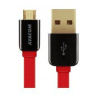 Avacom USB kabel (2.0), USB A samec - microUSB samec, 0.4m, červený