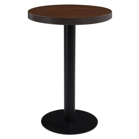 vidaXL Bistro stolík tmavohnedý 60 cm MDF