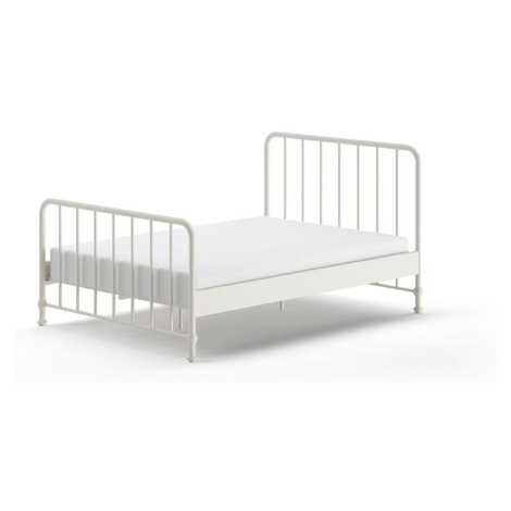 Biela kovová jednolôžková posteľ s roštom 140x200 cm BRONXX – Vipack