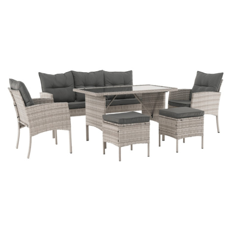 KONDELA Lalen záhradný nábytok z umelého ratanu svetlosivá Tempo Kondela