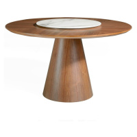 Estila Orechový hnedý jedálenský stôl Vita Naturale okrúhly mramor 135cm