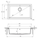 Deante Corda, granitový drez pod dosku 800x500x204 mm, 3,5" + priestorovo úsporný sifón, 1-komor