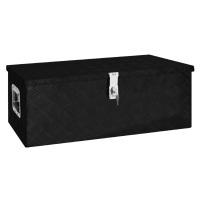 vidaXL Úložný box čierny 80x39x30 cm hliník