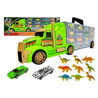 mamido Veľký kamión s dinosaurami a autíčkami zelený
