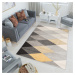TA Sivo-žltý geometrický koberec Charlot Rozmer: 180x260 cm