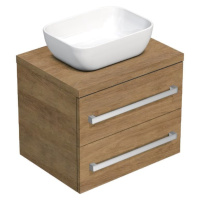 Kúpeľňová skrinka s krycí doskou SAT Cube Way 60x53x46 cm dub Hickory CUBE461603DH45