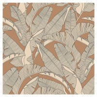 DEKORNIK Classic Big Palm Leaves Ivory Cinnamon - Tapeta