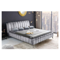 LuxD Dizajnová posteľ Rotterdam 160 x 200 cm sivý zamat