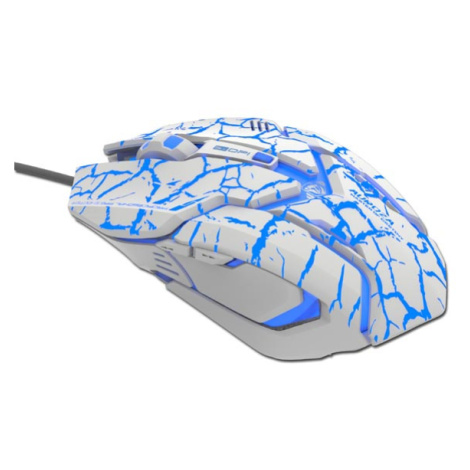 Myš drôtová USB, E-blue Auroza Gaming, biela, optická, 4000DPI