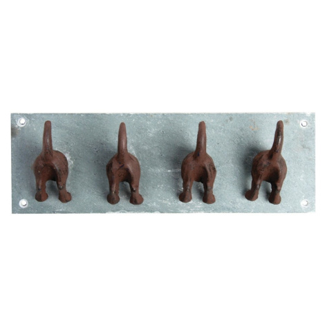 Modrý kovový nástenný vešiak Dogs – Esschert Design