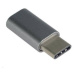 Adaptér PREMIUMCORD USB 3.1 C/male - USB 2.0 Micro-B/ženské, sivá metalíza