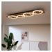 Stropné svietidlo LED Rifia, hnedá farba, dĺžka 115 cm, 4 svetlá, drevo