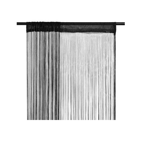 Šnúrkové záclony, 2 ks, 140x250 cm, čierne SHUMEE