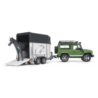 BRUDER 02592 Land Rover Defender s prepravníkom na koňa a koníkom