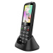 EVOLVEO EasyPhone XO, mobilný telefón pre seniorov s nabíjacím stojanom, čierna