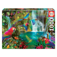 Puzzle Tropical Parrots Educa 1000 dielov a Fix lepidlo od 11 rokov