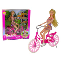 mamido Ružová bábika na bicykli